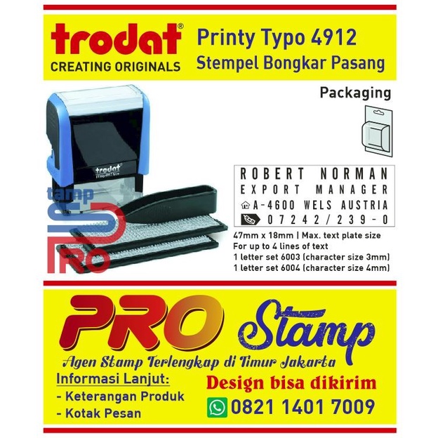 

Bestseller Stempel Trodat Typo 4912 / Stempel Bongkar Pasang