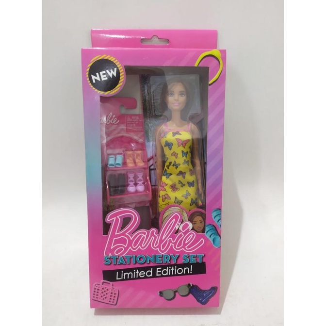 Barbie Doll Stationery Set Mainan Boneka & Pensil HNP79