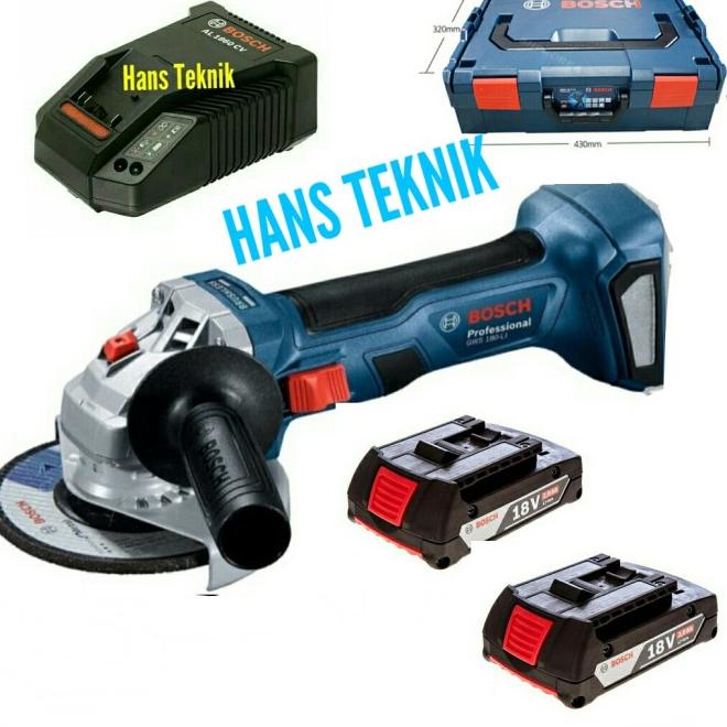 Bosch Gws18V-Li Gws 18 V-Li Mesin Gerinda Cordless Baterai Charger