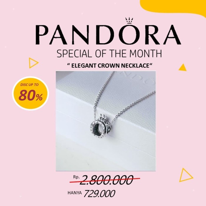 Promo Kalung Pandora Elegant Crown Necklaces Original 100%