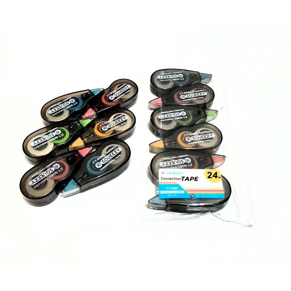 

[KODE ZHTHJ] Harga Grosir (1packs/6pcs ) Correction Tape Kertas CT-SQ03 SQUEEZY