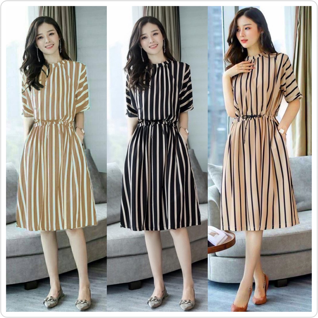 Dress Wanita Korean Style Drees Natal Couple Ibu Dan Anak Atasan Cwe Anggun Elegant Dress Selutut Br