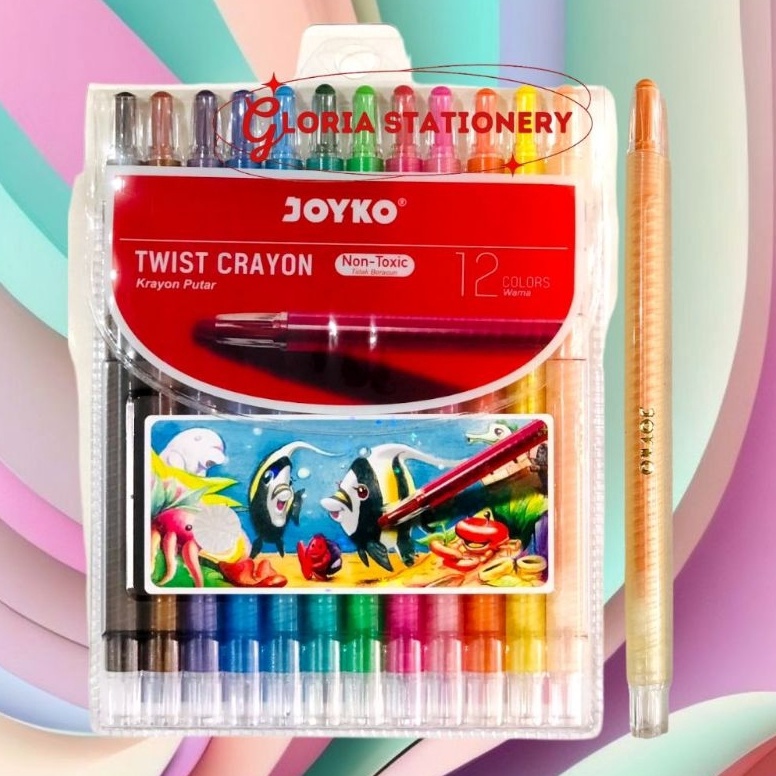 

Terbagus.. Joyko crayon putar 12 warna/Twist Crayon 12 colour Joyko 97