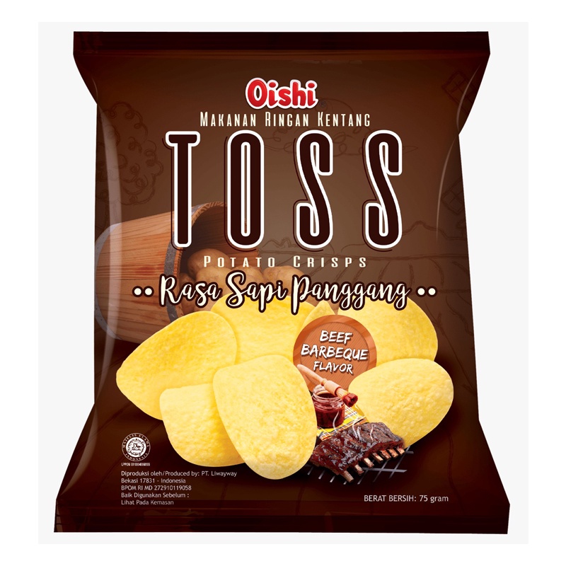 

Oishi Toss Potato Crisps Sapi Panggang 75 g