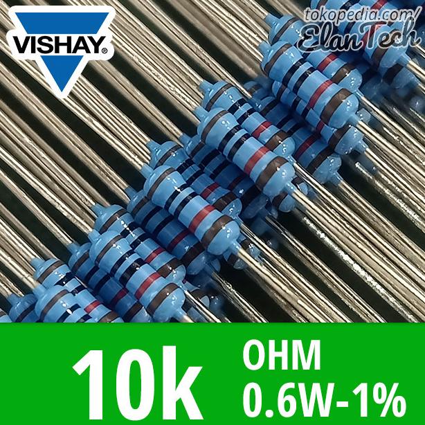 Resistor 10K Ohm 0.6W 1% Vishay Mrs25 Metal Film Size 1/4W Elantech