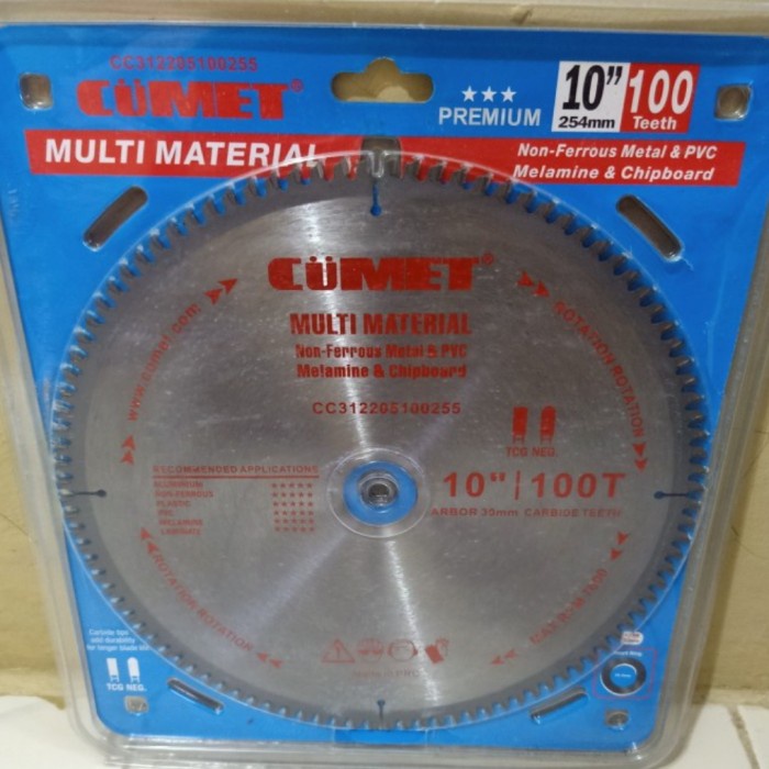 MATA GERGAJI KAYU ALUMINIUM BESI TABLE MITER SAW BLADE 10" 100T CUMET