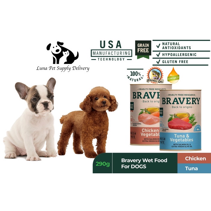 Bravery Dog Wet Food Tuna / Chicken Vegetables 290 Gr Hypoallergenic