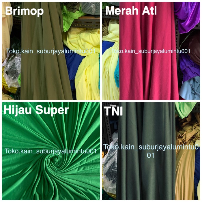 KAIN KAOS PE METERAN WARNA TUA polister BAHAN KAOS POLOS