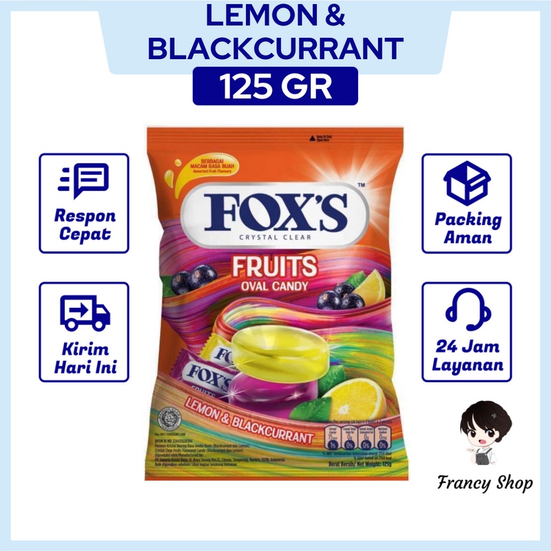 

Permen Fox's Crystal Clear Fruits Lemon & Blackcurrant 125 gr