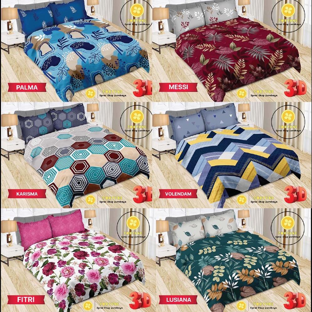 PROMO Sprei King BONITA 3D Disperse 180x200 Bantal 4, B4 (BISA COD) no. 1