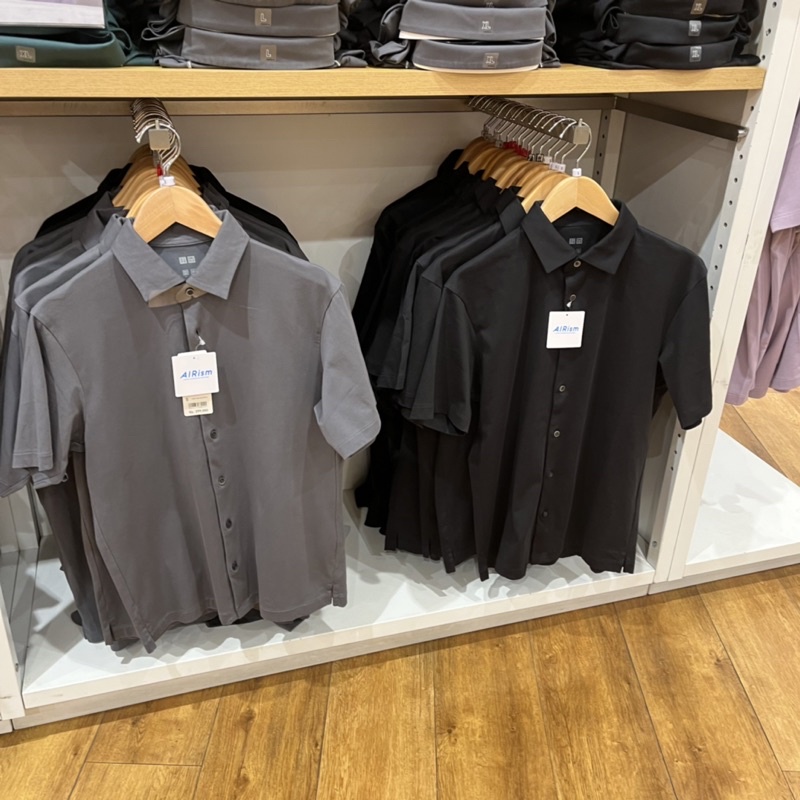 t-shirt kaos Airism Polo lengan pendek sale (full open)