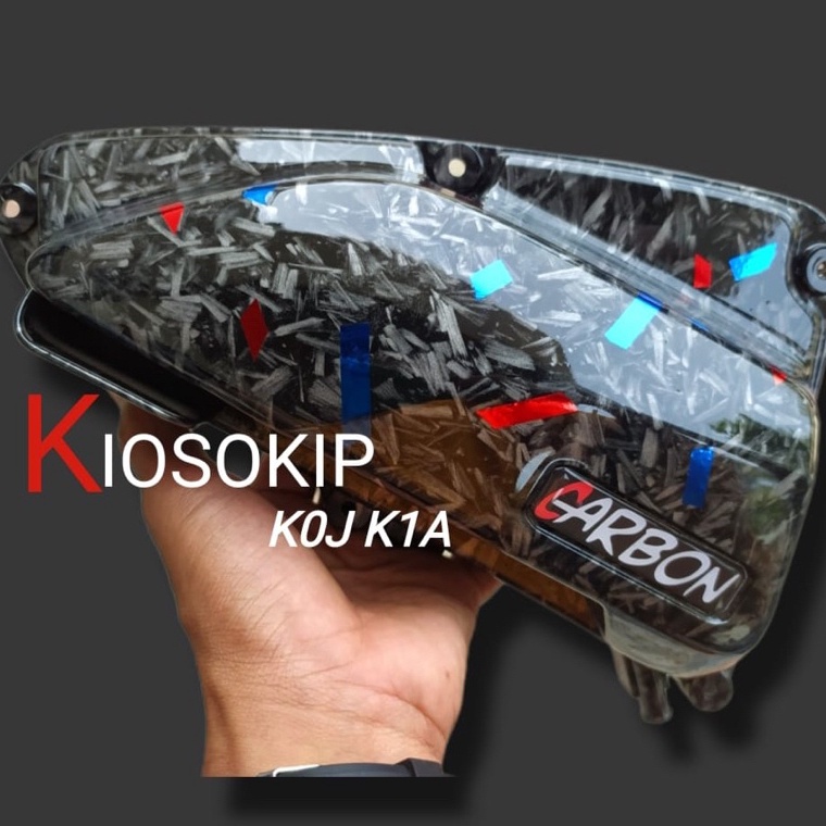 TERBAIK tutup filter carbon forged beat Scoopy Genio 2020/2021 carbon wtp motif kevlar