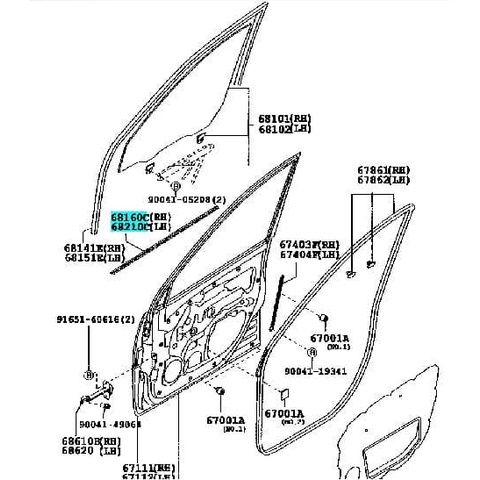 Weatherstrip Pelipit Pintu Karet Kaca Luar Avanza Lama 1 Set Original populer