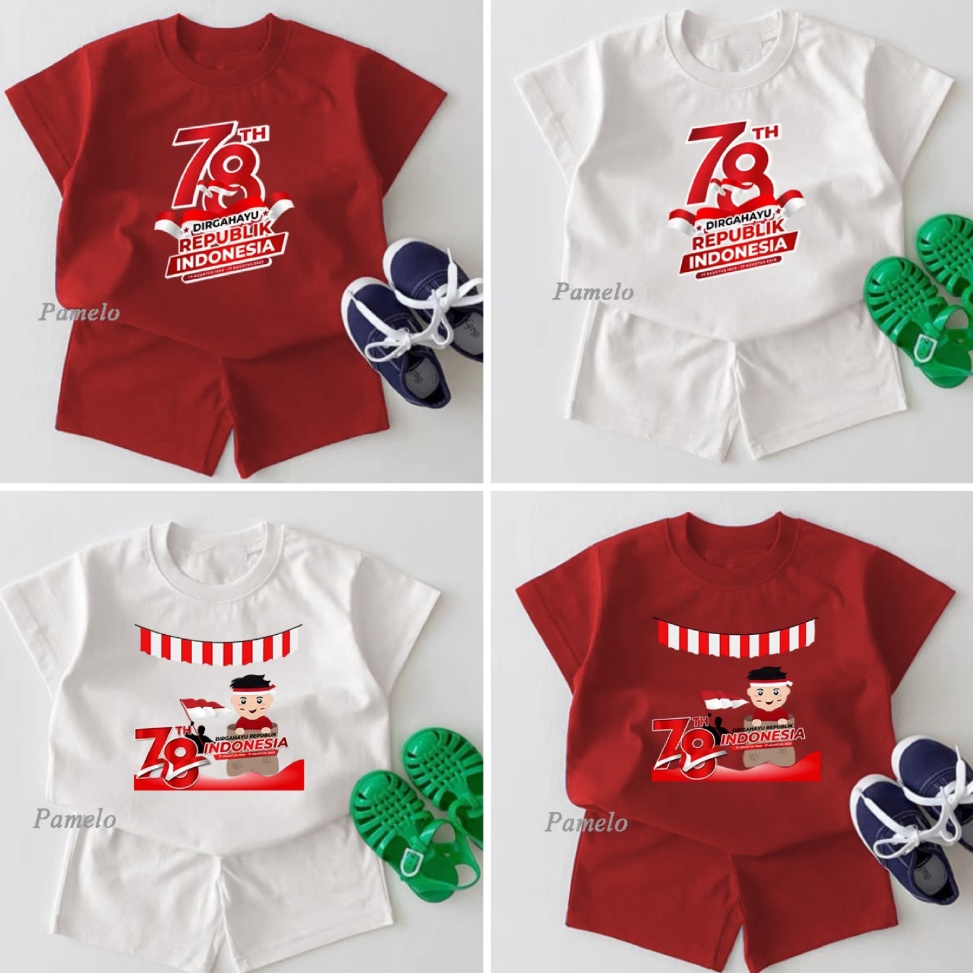 Belanja Nyamanw3W7i Pamelo.id Setelan Anak 17 Agustus / 17Agustus /Dirgahayu78 / Kaos 17 Agustus / B