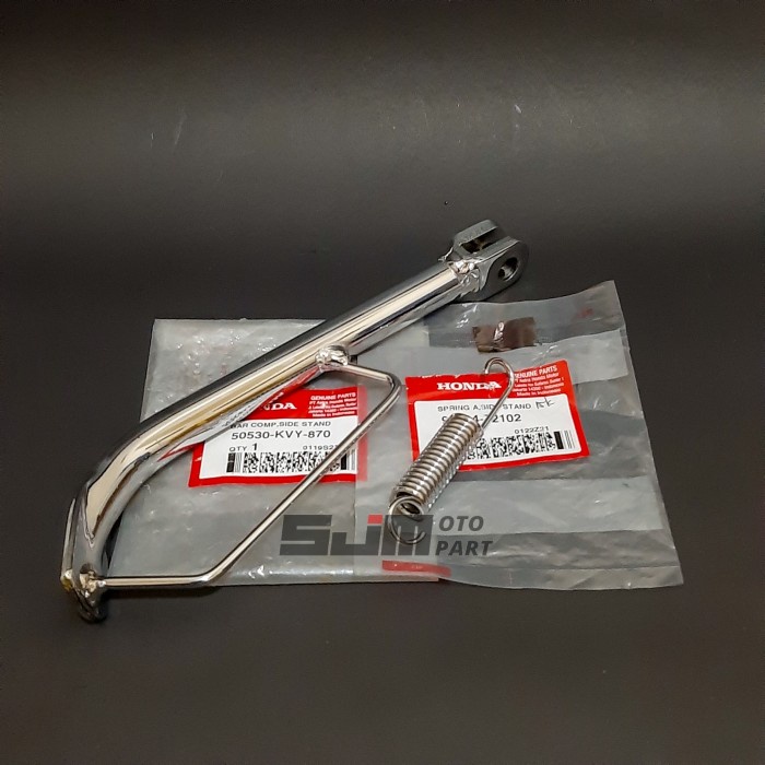 Standar Samping + Per Chrome Beat Karbu KVY PNP Vario 125 / 150 Ori