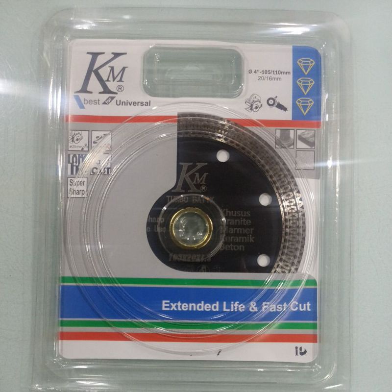 Diamond Wheel KM Batik Turbo Hitam 4" Premium Best For Marmer/Granite/Tile