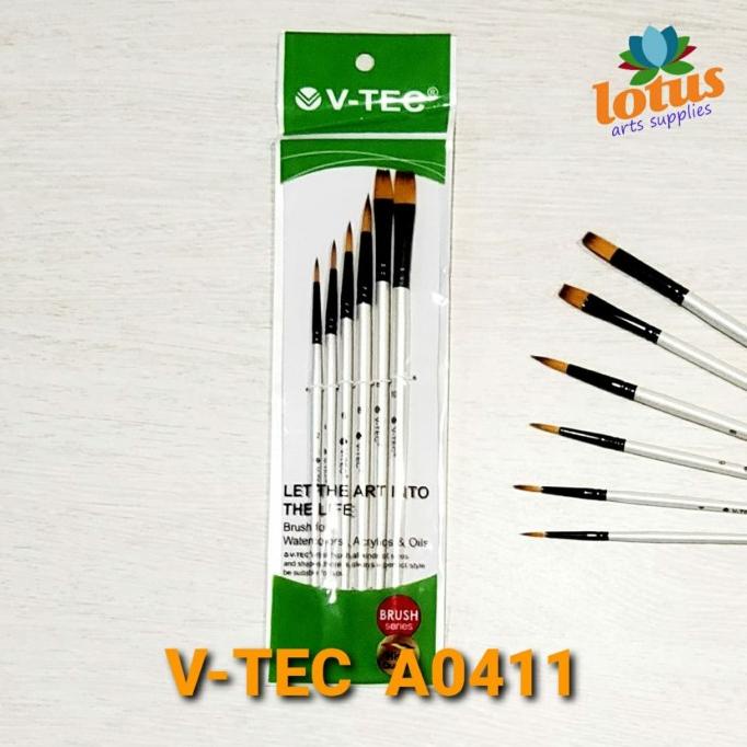 

V-Tec Brush A0411 Set 6 / Kuas Lukis