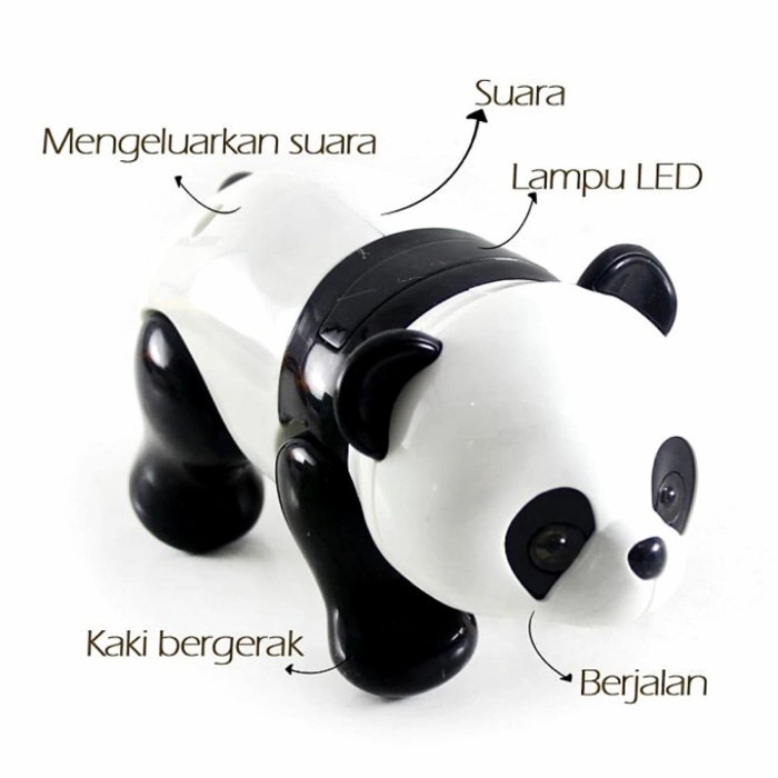 DISKON SPESIAL MAINAN ANAK PANDA BERJALAN JALAN LAMPU SUARA - BONEKA HEWAN BATERAI TERBARU