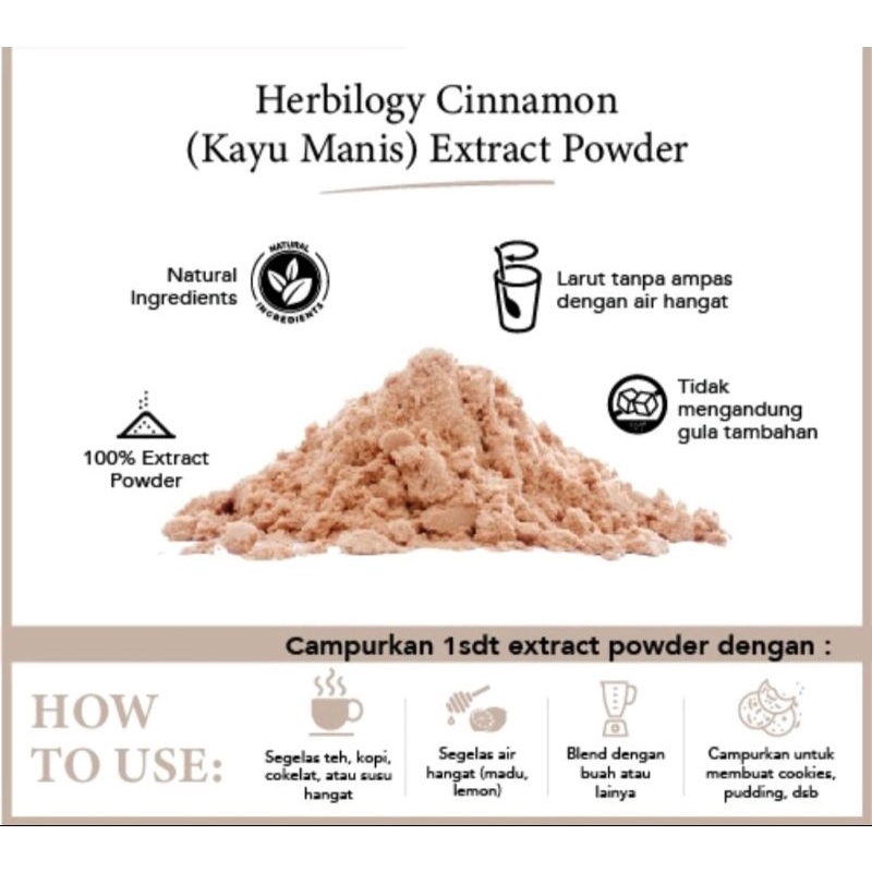 

Ilogy Cinnamon (Kayu Manis) Extract Powder 100 Gram