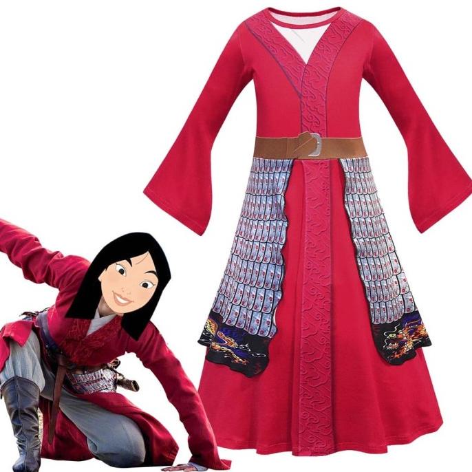 Kostum Mulan Disney Princess Murah Baju Pesta Pentas Kungfu Halloween