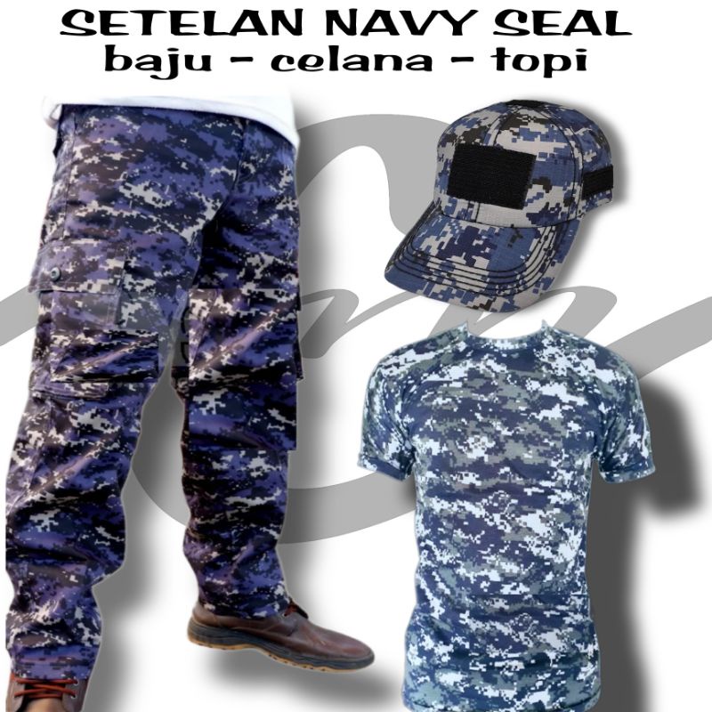 SETELAN BAJU NAVY SEAL  - SETELAN LORENG NAVY SEAL - SETELAN CELANA NAVY SEAL