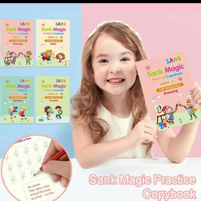 

[PRODUK ZPJTC40] 1 SET 4 BUKU SANK MAGIC BOOK / BUKU PINTAR BELAJAR MENULIS MEMBACA LATIHAN PAUD PRESCHOOL BUKU MEWARNAI MAGIC BOOK 90