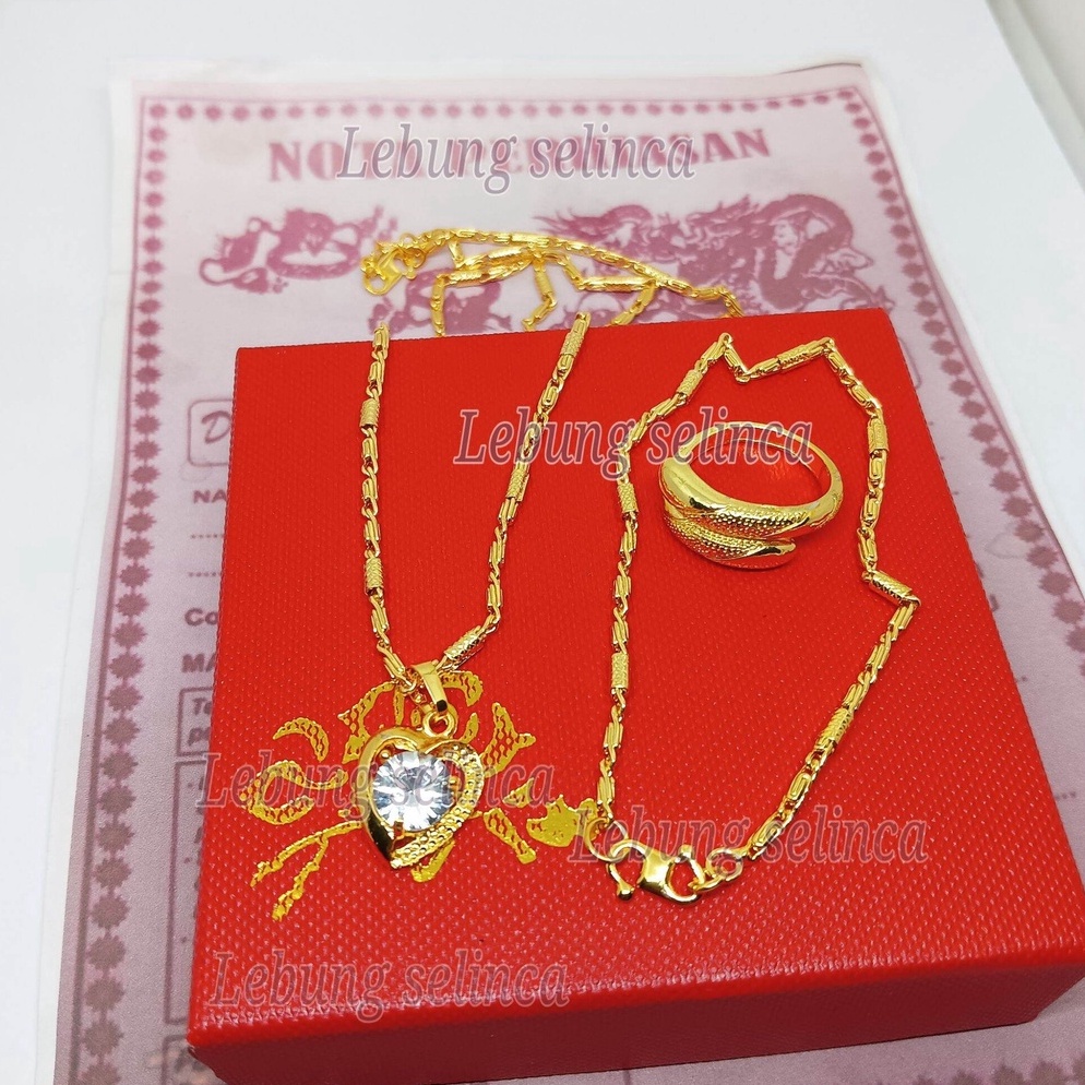 Langsung Beliii.. set perhiasan bambu emas muda,set  perhiasan berlapis emas 24 Karat,set wanita dew
