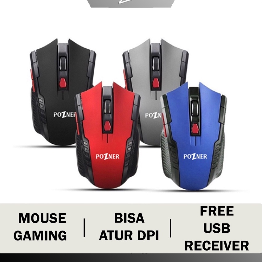 [G-➲5♪I) Mouse GAMING Wireless POZNER MOUSE 6D USB 2.4GHz Optical Mouse -terviiral.