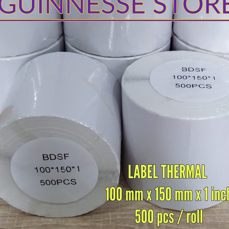 

(NK♥.1♫] Label Thermal - Sticker Thermal - Stiker Thermal - Kertas Thernal - 100 x 150 x 1 isi 500 pcs per rollsiap.dikirim.!!