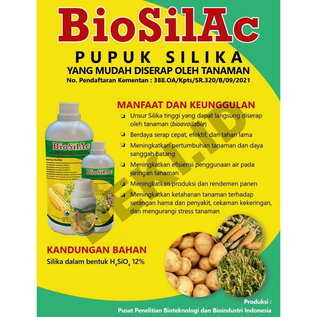 Biosilac 1 Liter Pupuk Silika Cair Murni Silica Organik Meningkatkan Produktivitas Tanaman Buah