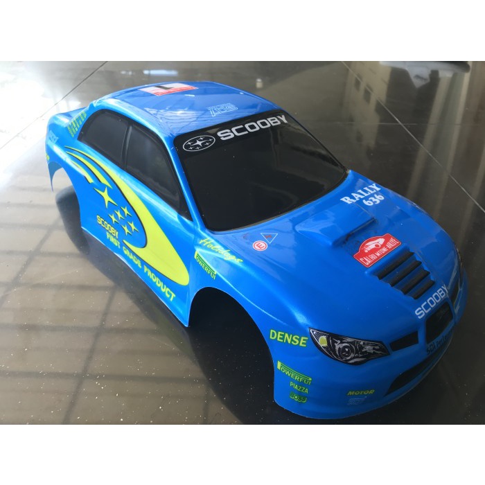 Body rc rally lexan model subaru 1:10 lebar 190-195mm
