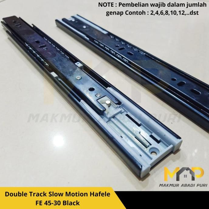 Rel Laci - Rel Double Track Slow Motion Hafele FE 45-30 cm Black
