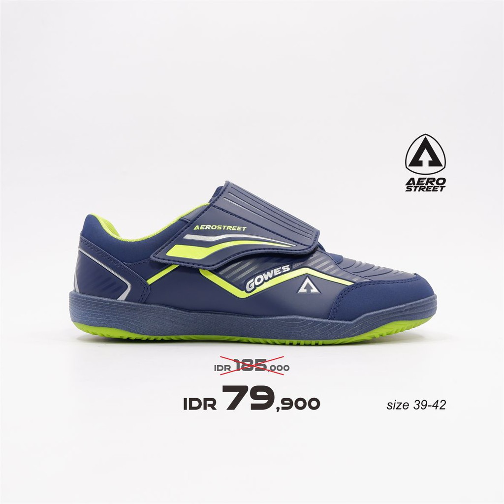 Aerostreet 39-42 Gowes-V Navy Neon - Sepatu Sneakers Casual Sport Sekolah Pria Wanita Aero Street