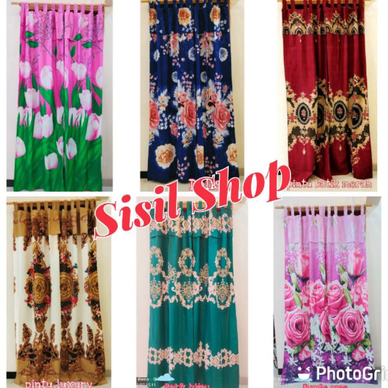 msbx -35 Gorden pintu dan jendela rumbai bahan katun hordeng motif bunga dan karakter Special