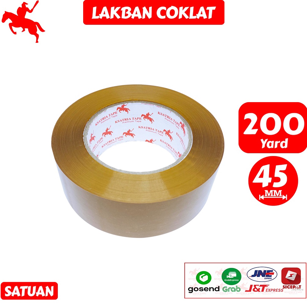 

(IJF ➛») Lakban OPP Tape / Lakban Coklat KSATRIA Tape 200 Yard - paliing.laris!