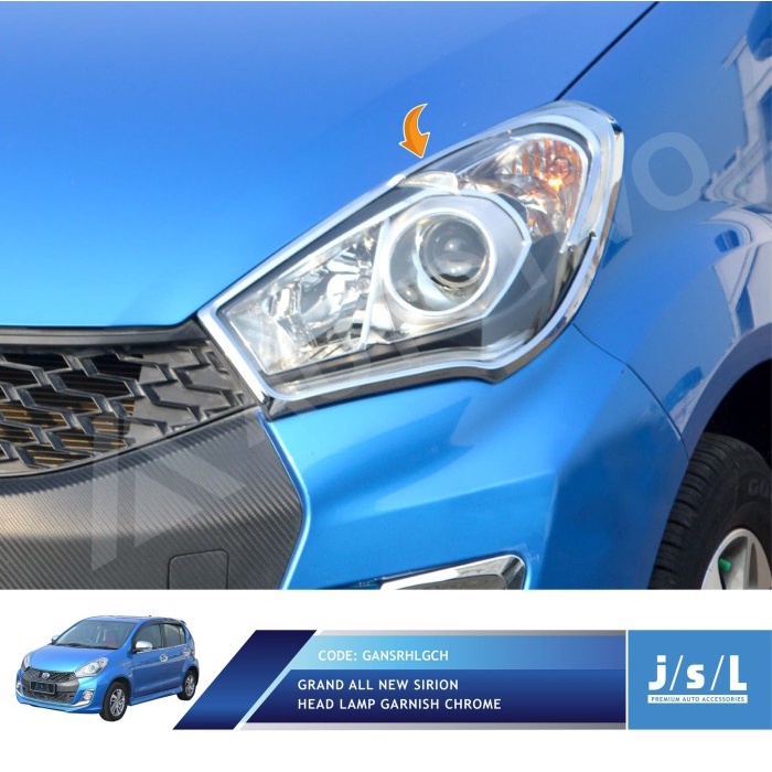 Grand All New Sirion Garnish Lampu Depan/Head Lamp Garnish Chrome terpopuler