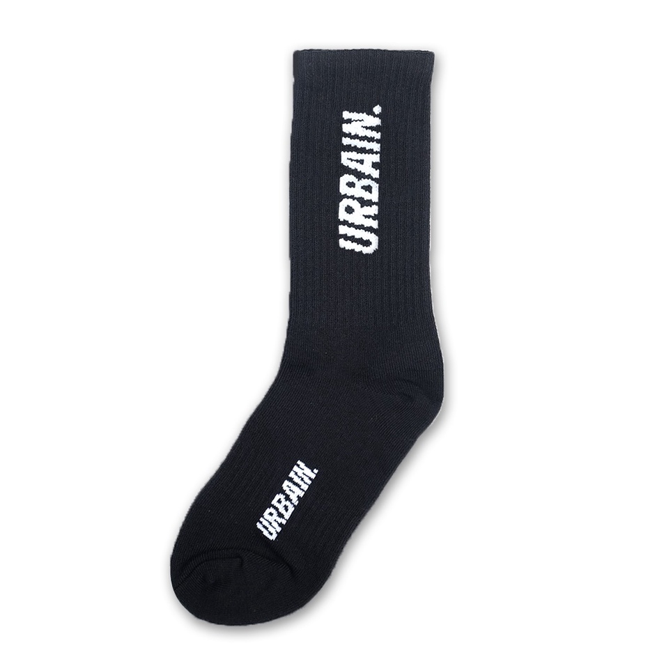★★ IAH URBAIN Kaos Kaki Fond Sox - Black/White ✾ Diskon