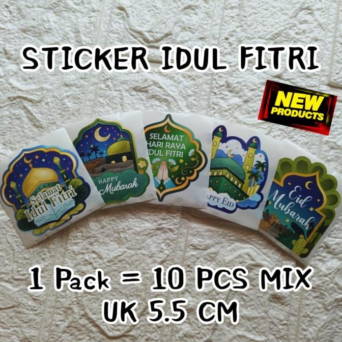 

```````] Sticker Toples Happy Eid Uk. 5,5cm (10 pcs)