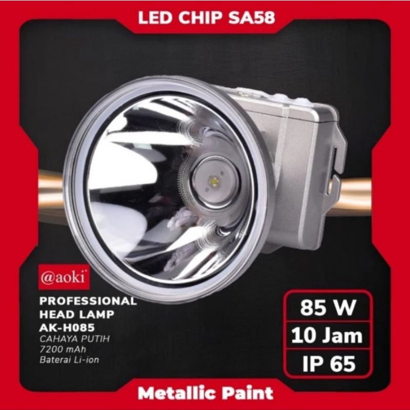 AOKI AK-H085 Premium Head Lamp / Senter Kepala 85W SA58 IP65 ORIGINAL