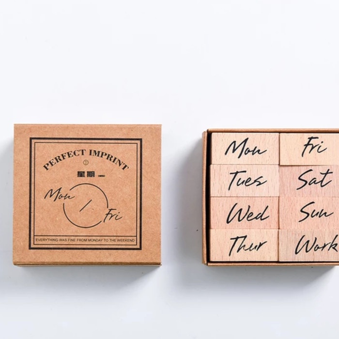 

STAMP BUJO DAYS OF WEEK. STAMP NAMA HARI UTK PLANNER, BULLET JOURNAL