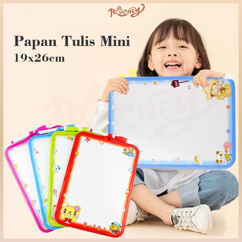 

{PENGIRIMAN 24 JAM} Poney Papan Tulis Anak Whiteboard Gambar Edukasi Anak White Board Mini Spidol