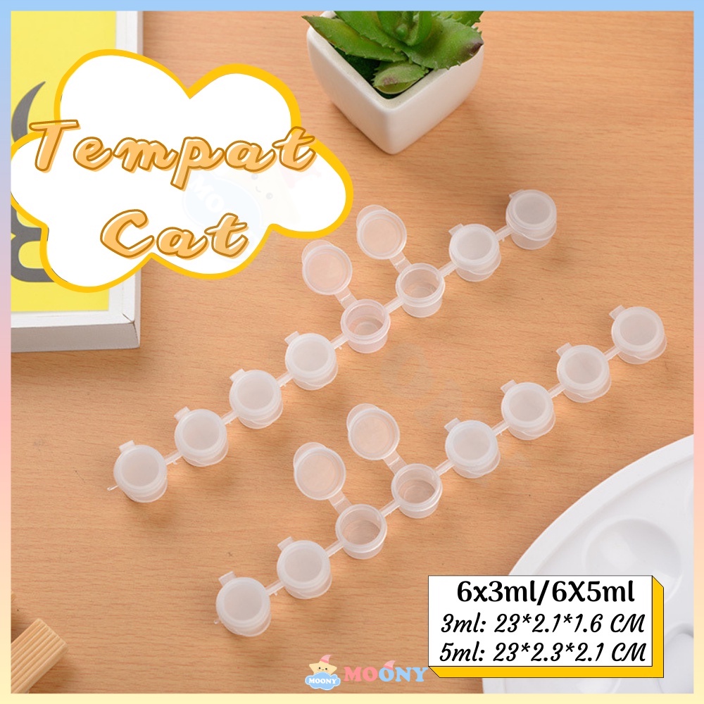 

Moony Pot cat plastik renteng 6 tabung 6x3ML/6X5ml Tempat cat acrylic akrilik Paint pot
