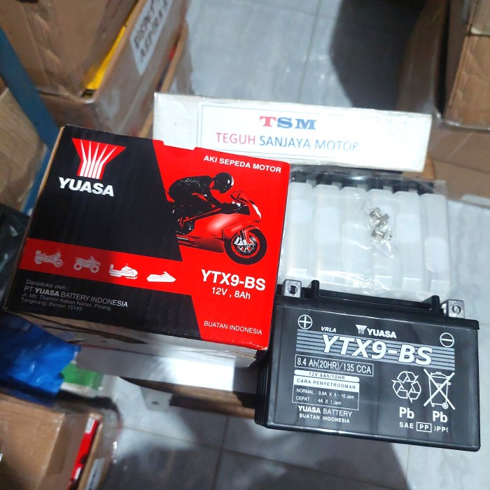 Aki Accu Akik Kering YTX9-BS YTX9BS 12V 8ah Asli Original YUASA terlaris
