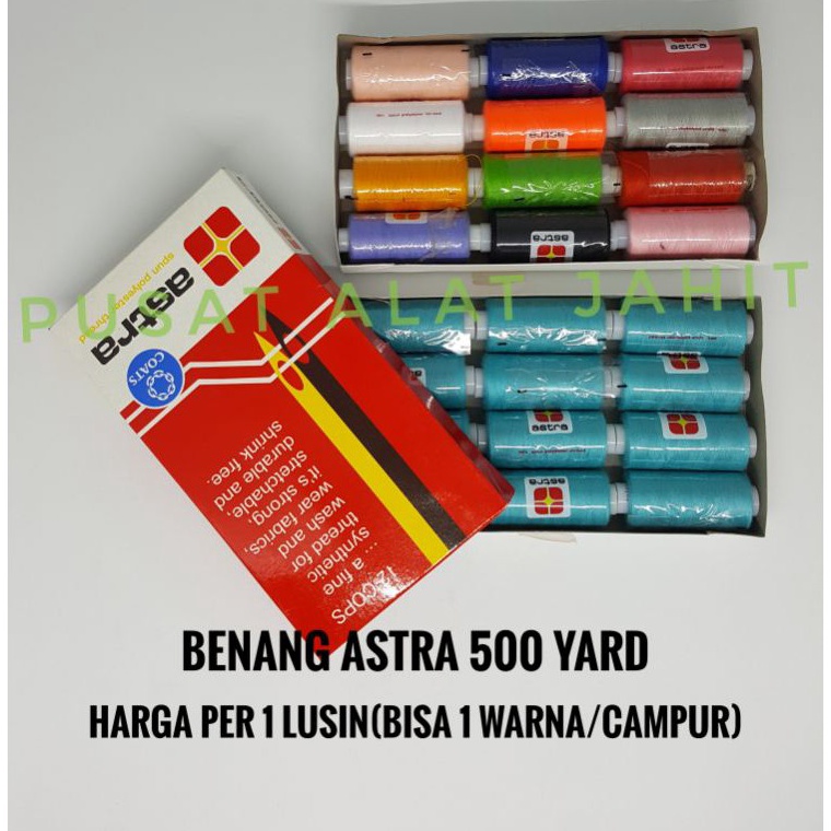 Laris HKA BENANG JAHIT JAIT TANGAN PAKAIAN BAJU CELANA MESIN LUBANG KANCING ASTRA BESAR GEDE 500YARD