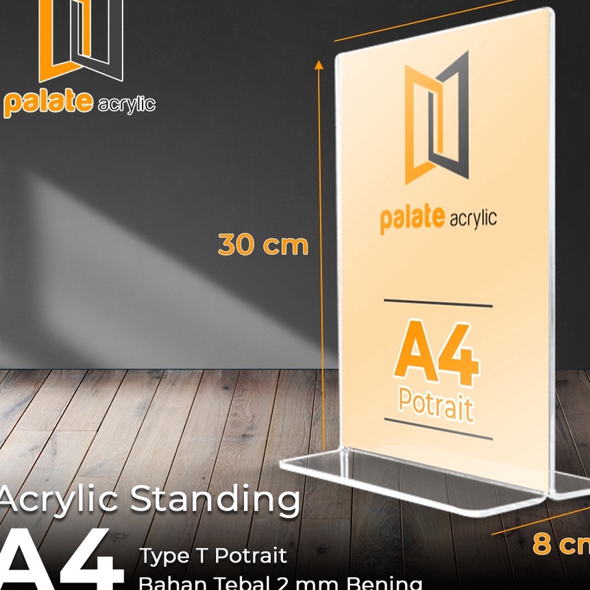

[◆☞.WPH] ACRYLIC TENT HOLDER / AKRILIK BROSUR A4 T PORTRAIT 2MMtrending.