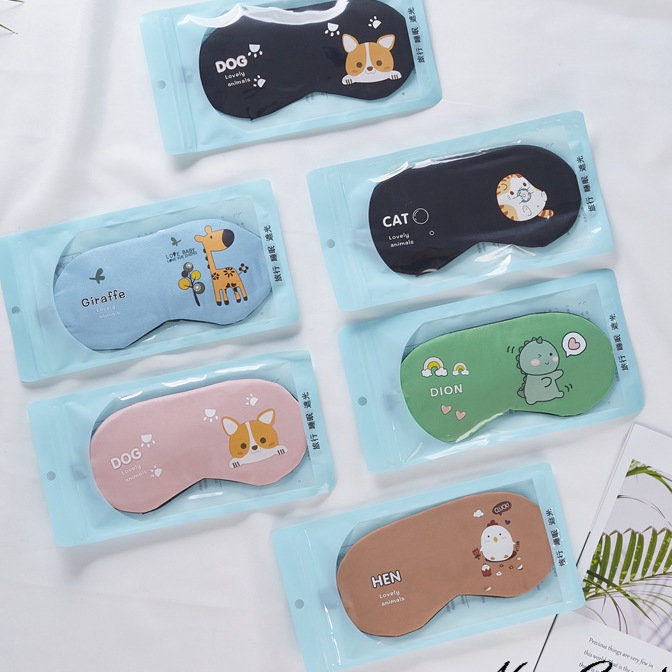 [➲11ZY-㊠) Penutup Mata tidur eye cover mask kacamata anak motif hewan binatang kartun Simple cartoon
