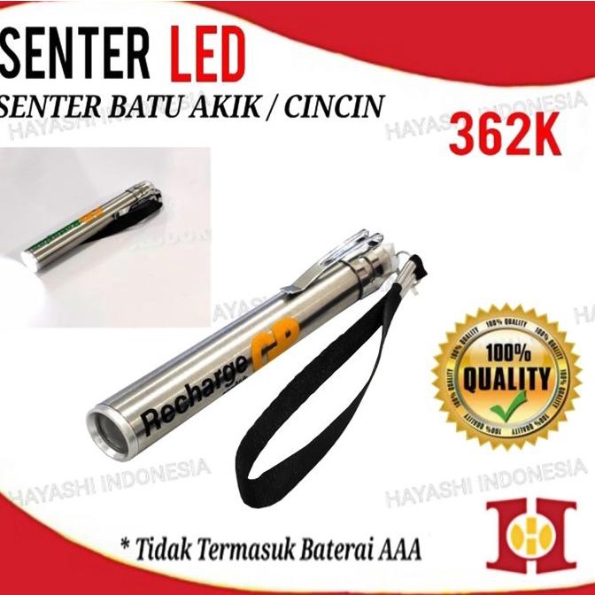 Senter LED Mini Batu Cincin Akik Mulia Pulpen Police SWAT Flash Light