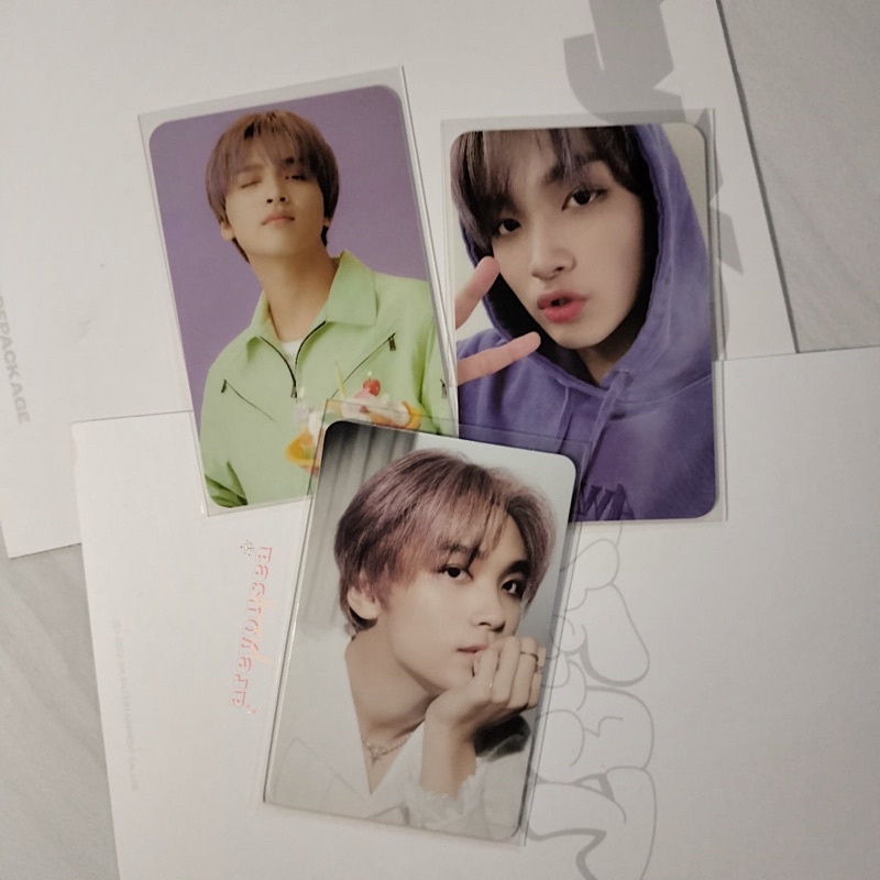 [booked] WTS PC PHOTOCARD HAECHAN PHOTOPACK SG21 HAECHAN HOODIE UNGU TDS 2 FORTUNE CARD TOPANG DAGU 