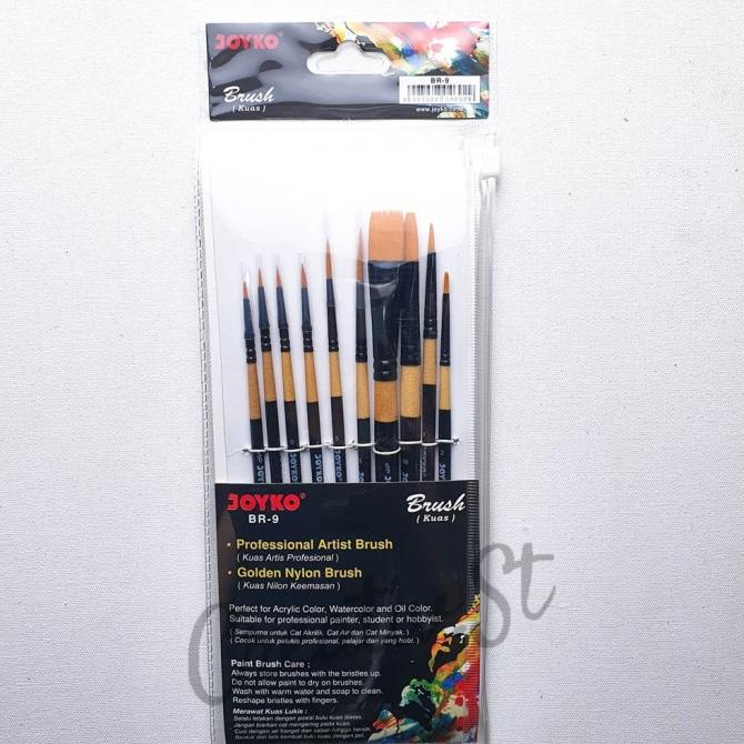 

Kuas Lukis Set Joyko Br-9 (10 Pcs Kuas) Professional Artist Brush