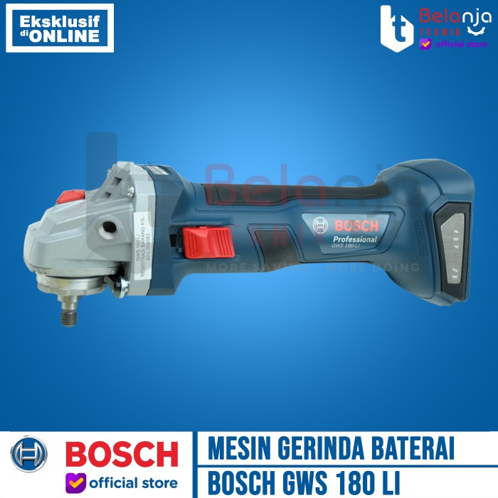 Bosch Cordless Angle Grinder 4" GWS 180-Li Mesin Gerinda Baterai SOLO keren